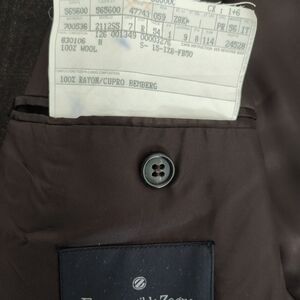 Vintage Ermenegildo Zegna Dark Brown Wool Suit 54IT